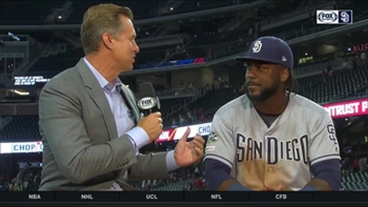 Franmil Reyes talks after his big night at the plate