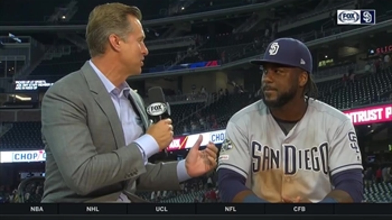 Franmil Reyes talks after his big night at the plate