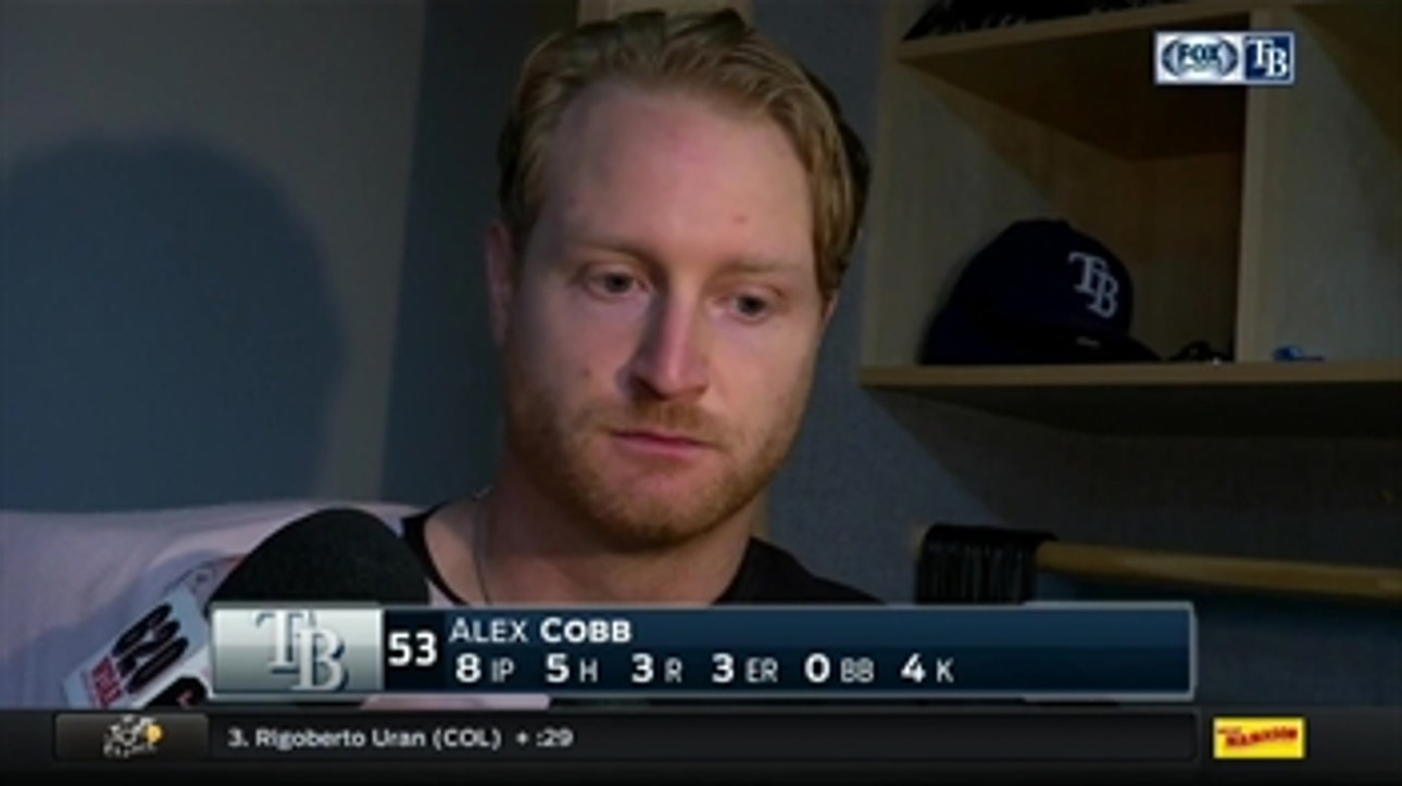 Alex Cobb says he is disappointed by his lack of execution in the 9th