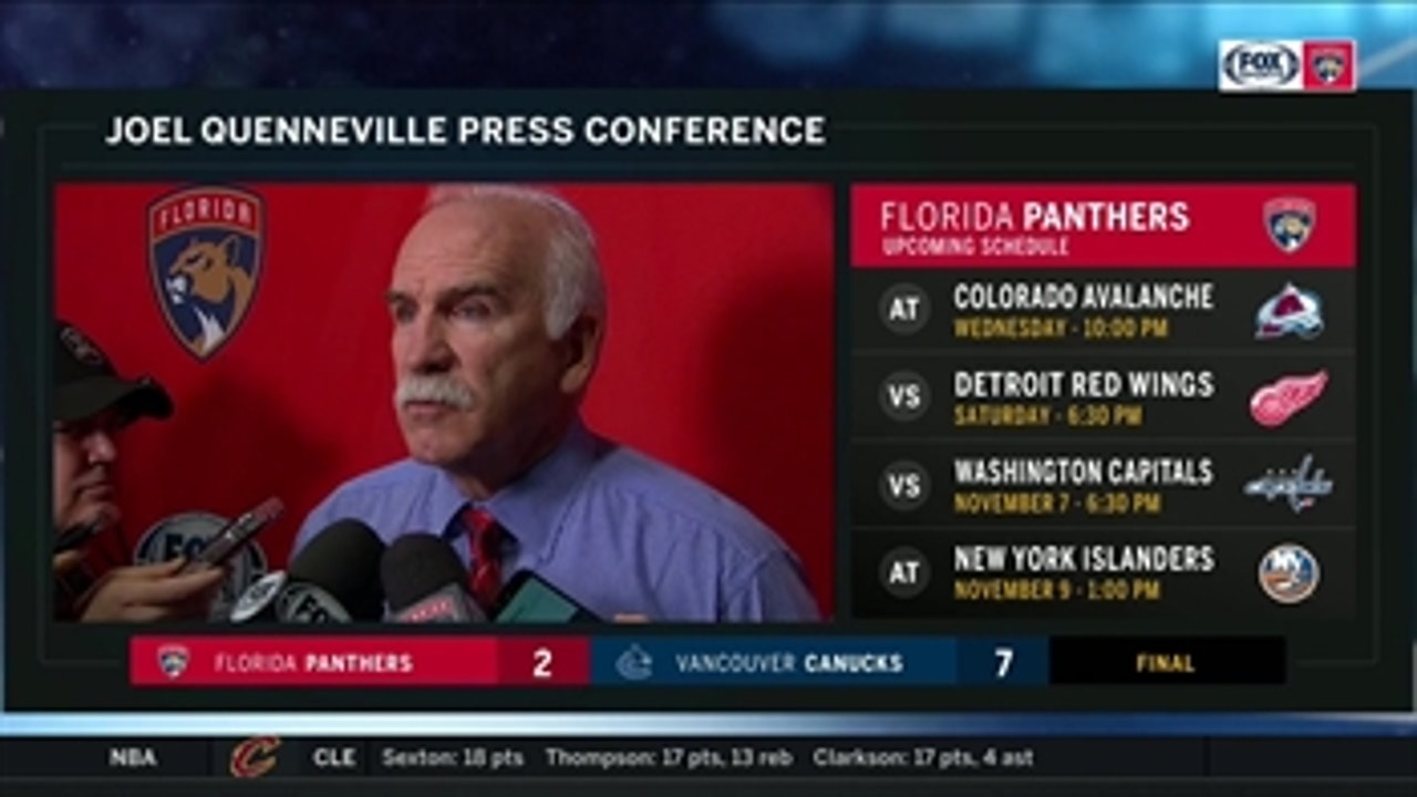 Joel Quenneville on defeat to Canucks: 'It was one of those frustrating games…'
