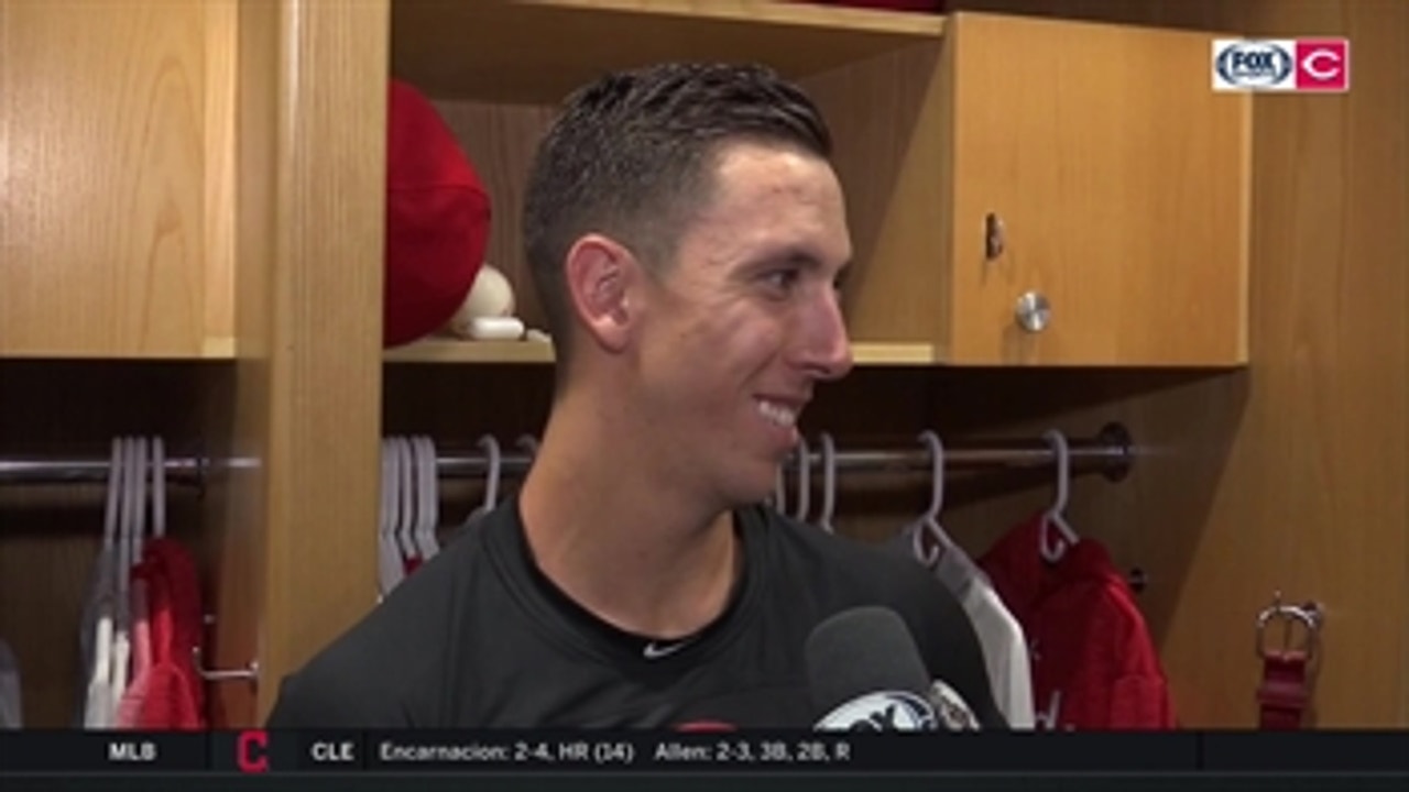 Michael Lorenzen all smiles after earning  4 inning save