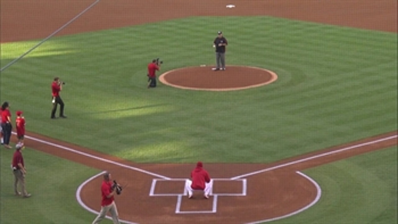 CIF-SS Commissioner Rob Wigod thows out first pitch at Angels game