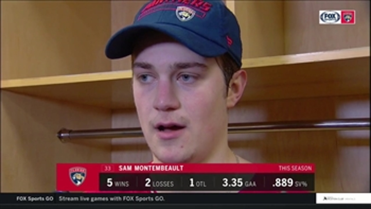Panthers goalie Sam Montembeault discusses stepping in to secure much-needed win