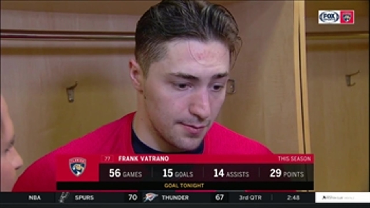 Frank Vatrano on win over Devils: 'I think we played a full 60 minutes'