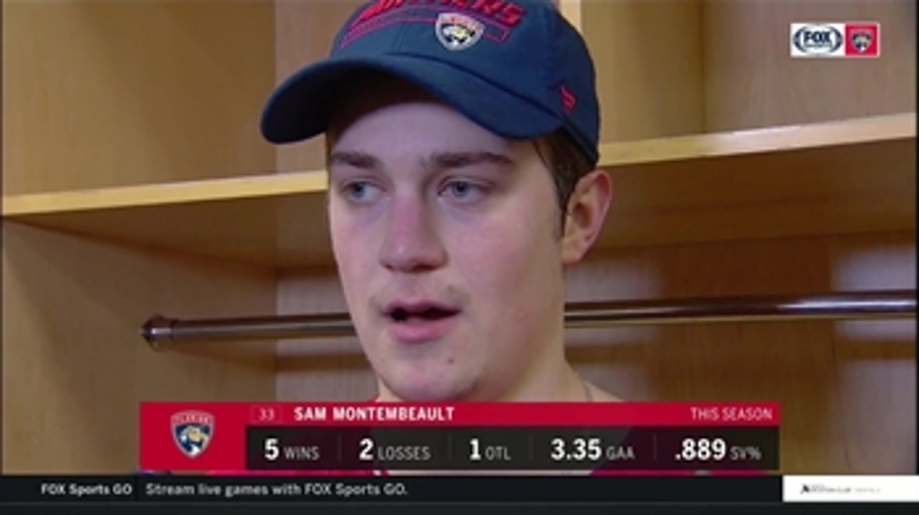 Panthers goalie Sam Montembeault discusses stepping in to secure much-needed win