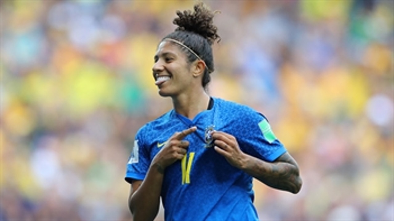 Brazil's beautiful nutmeg and build-up lead to Cristiane's goal
