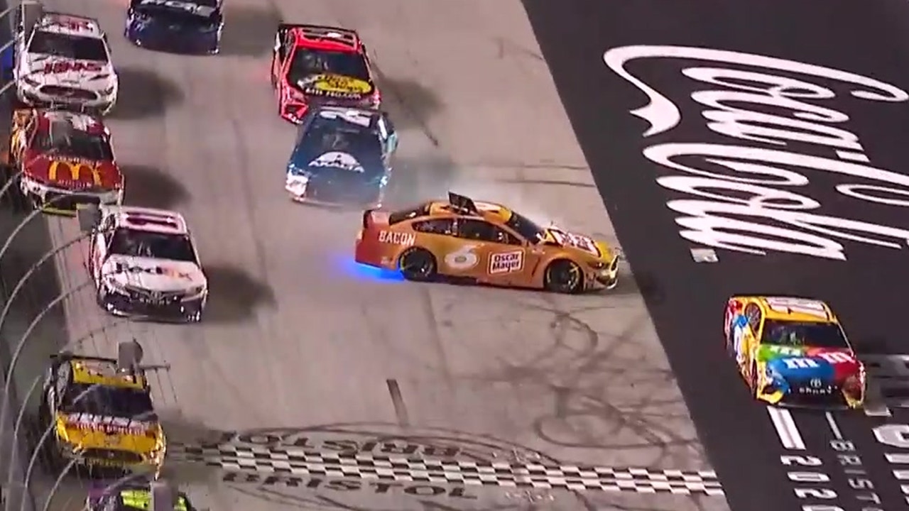 Ryan Newman gets loose in stage 2 of the NASCAR All-Star race from Bristol, stays in race