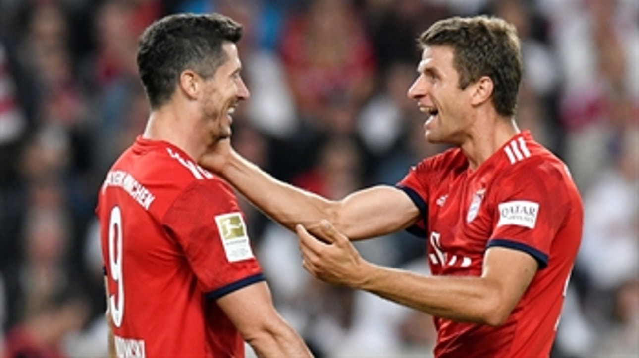 Robert Lewandowski and Thomas Muller team up to score a late game goal | 2018-19 Bundesliga Highlights