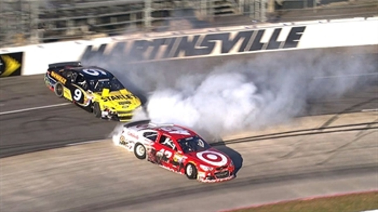 CUP: Larson and Ambrose Cause Red Flag - Martinsville 2014