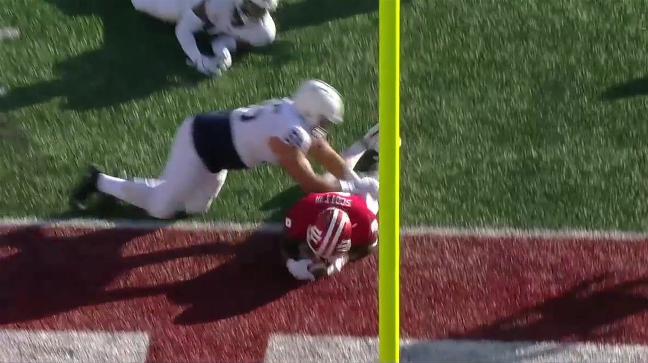 Stevie Scott III fights into end zone to give Indiana a 10-7 lead over No. 8 Penn State