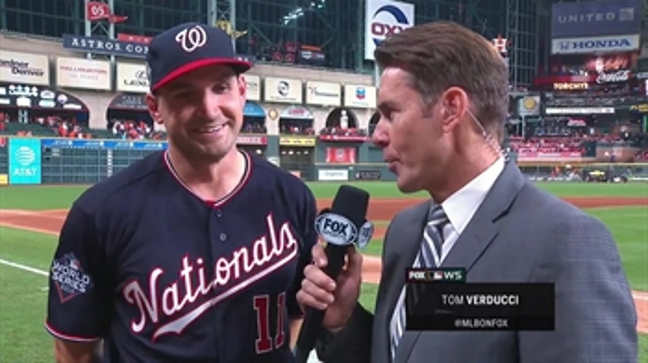 Ryan Zimmerman post game with FOX's Tom Verducci after winning Game 1 of World Series