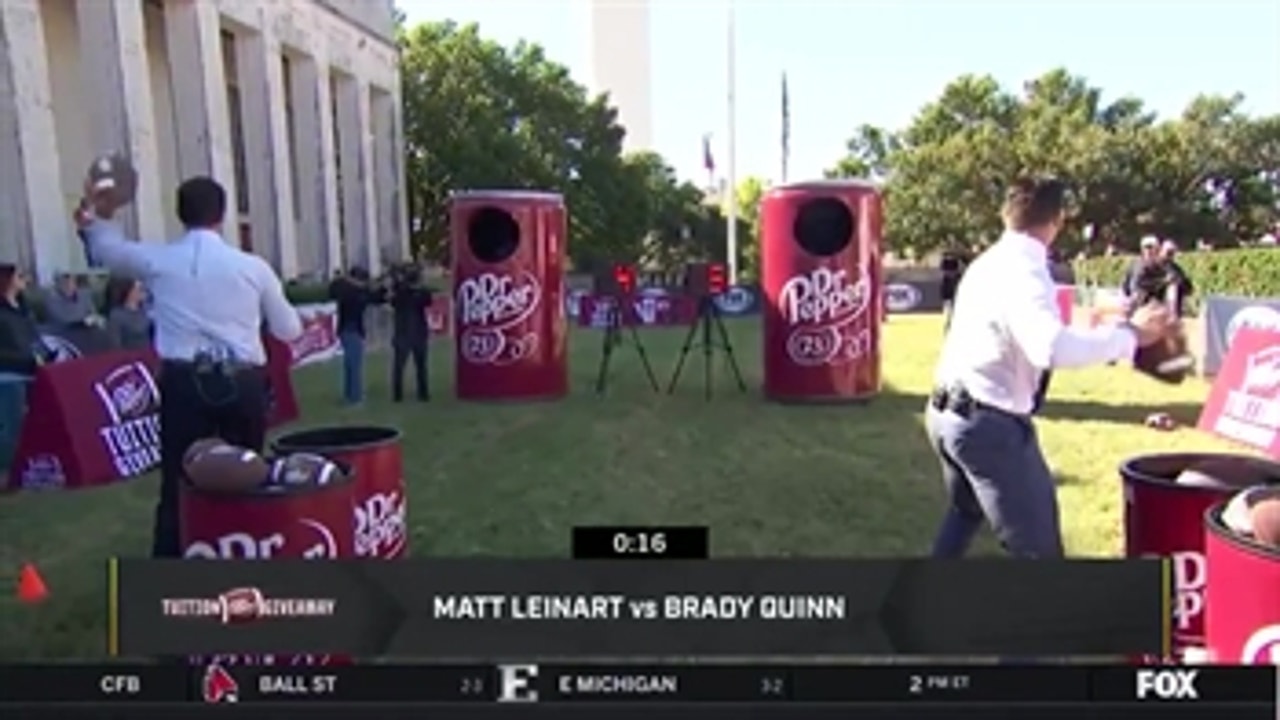 Rob Stone roasts a TD toss competition between Matt Leinart and Brady Quinn
