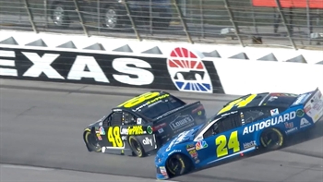William Byron spins after contact from Jimmie Johnson ' 2018 TEXAS