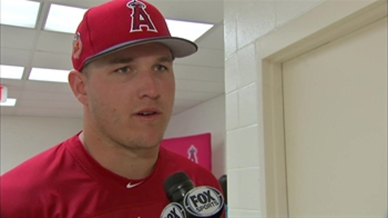 'It felt good to be out there.' Mike Trout draws two walks in spring debut