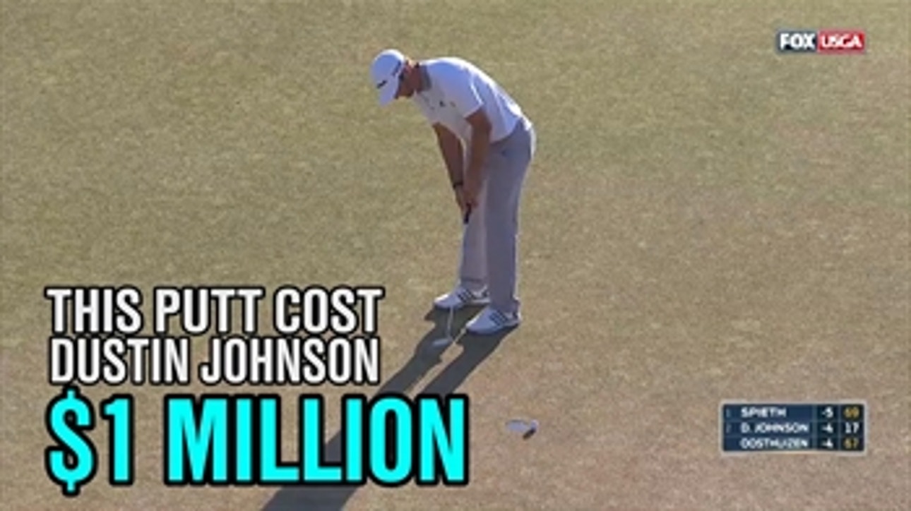 This putt cost Dustin Johnson $1 million
