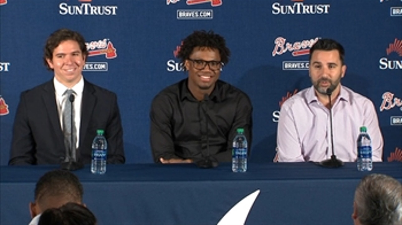 Ronald Acuna addresses the media after signing 8 year contract extension with Atlanta
