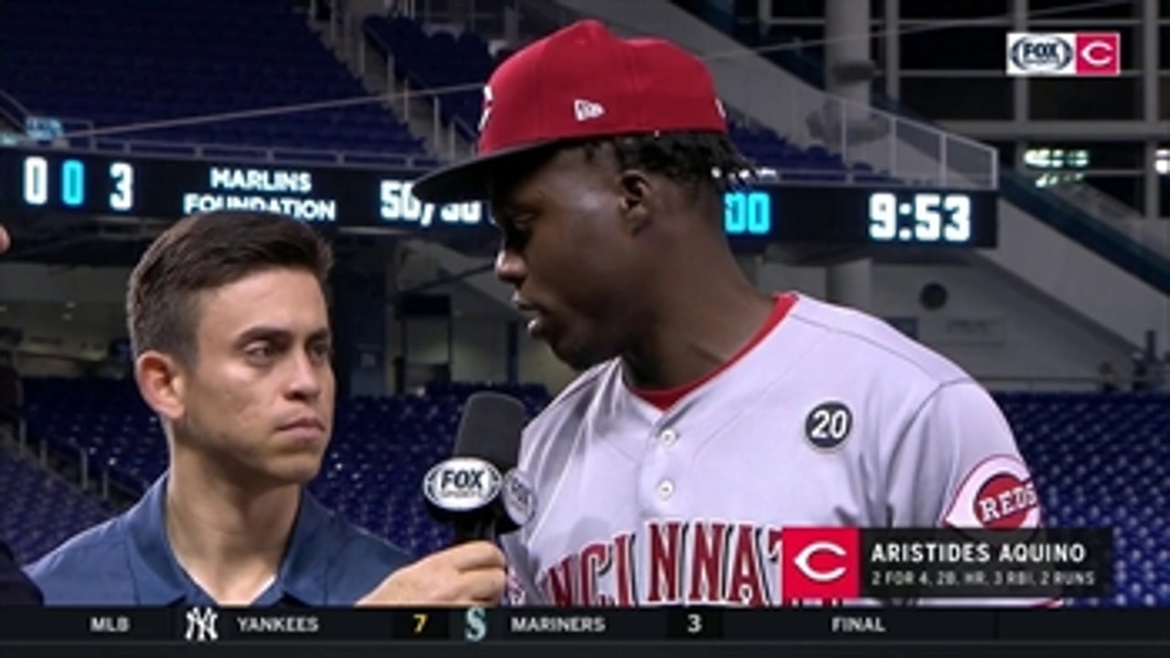 Aristides Aquino enjoying the game & staying even-keeled