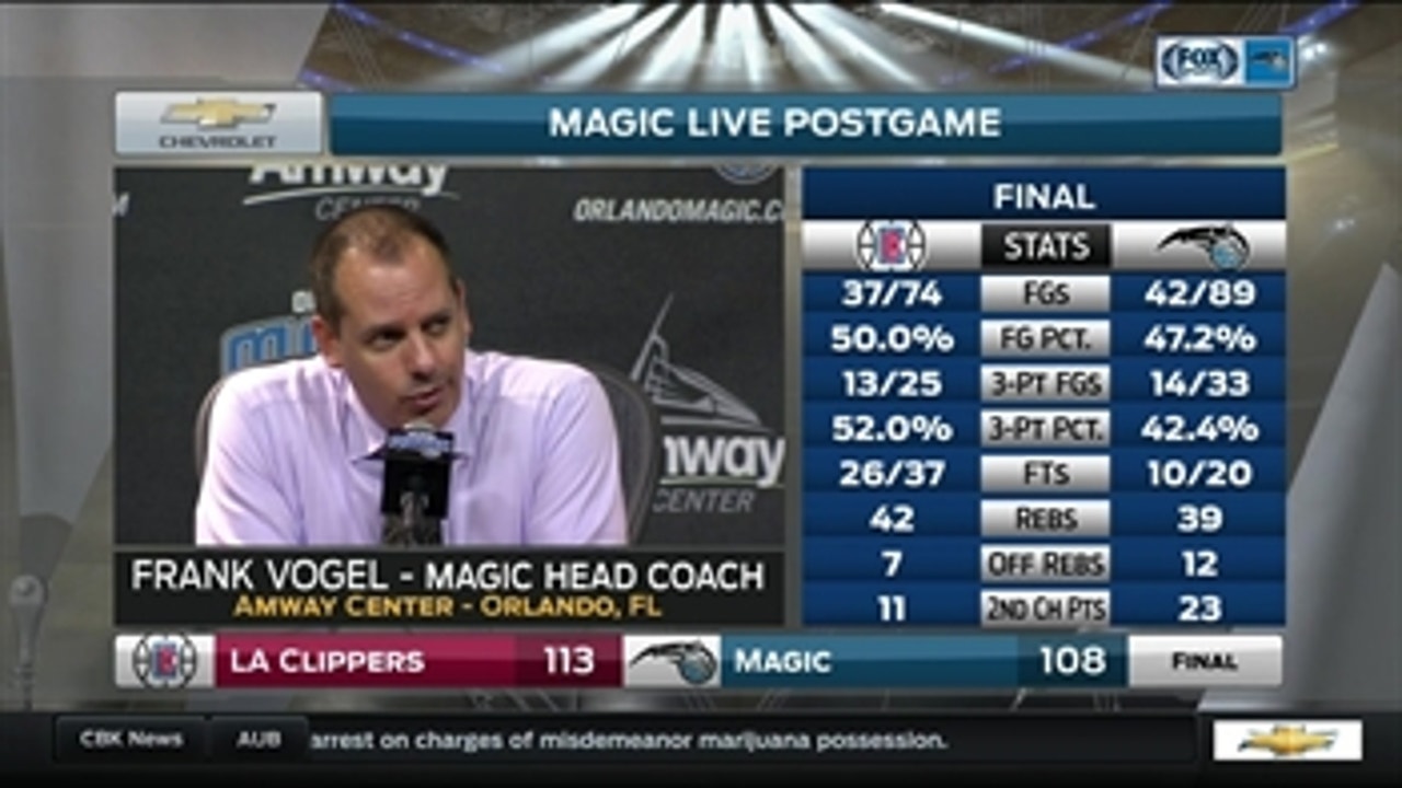 Magic coach Frank Vogel: 'Our guys played their hearts out'