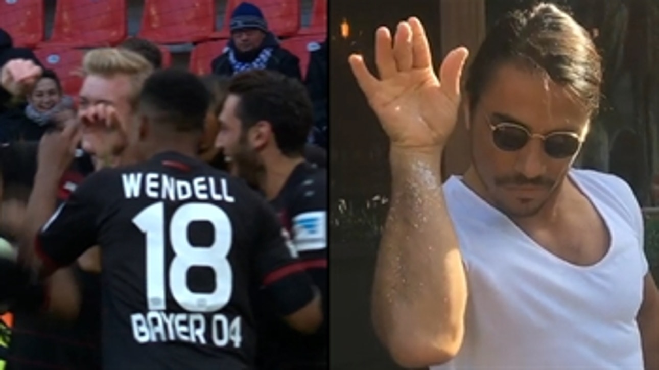 Bayer Leverkusen debut #saltbae celebration