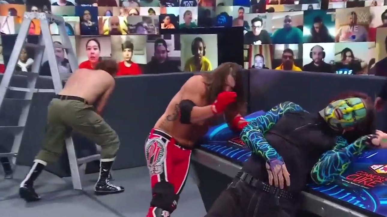 Jeff Hardy, AJ Styles, and Sami Zayn battle ahead of their match at Clash of Champions