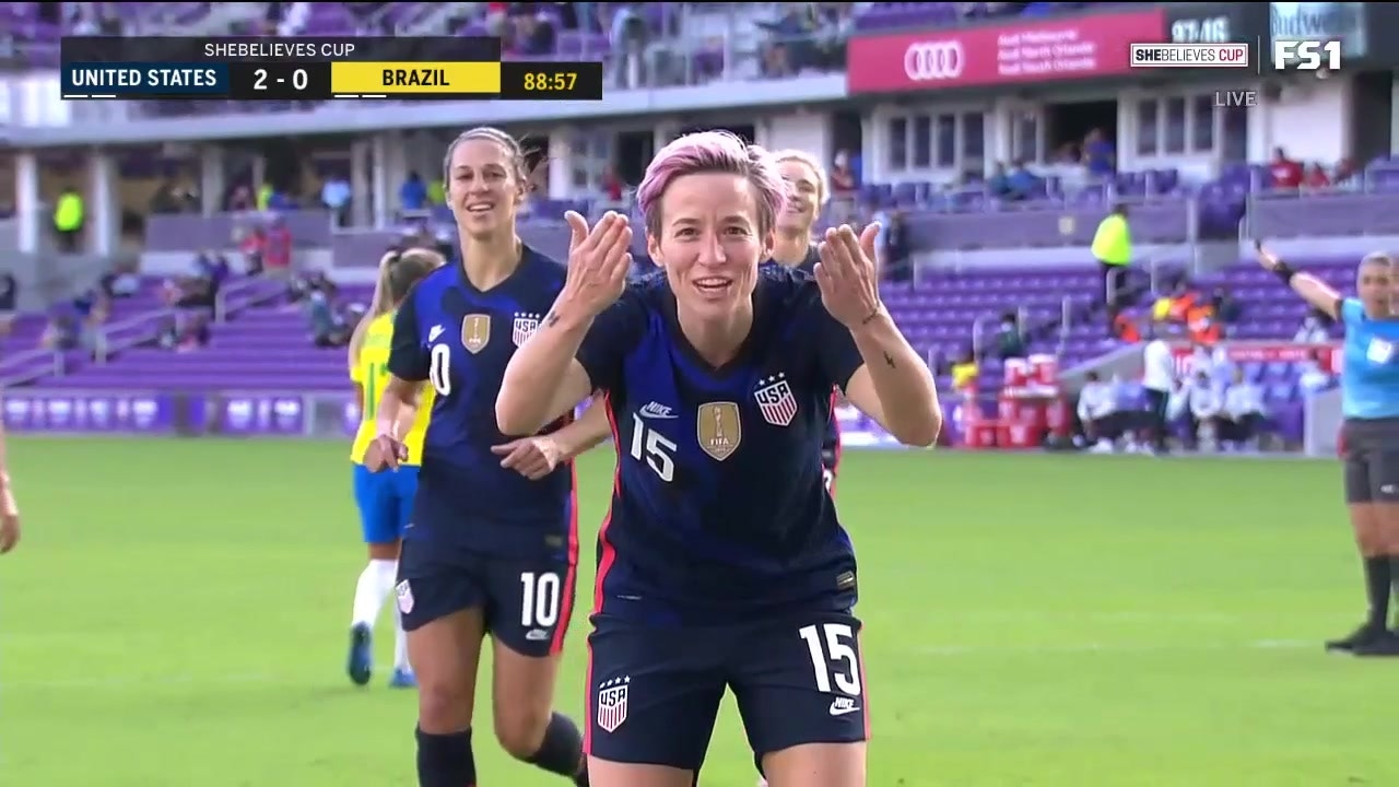 Megan Rapinoe seals 2-0 USWNT win over Brazil with goal in 88th minute