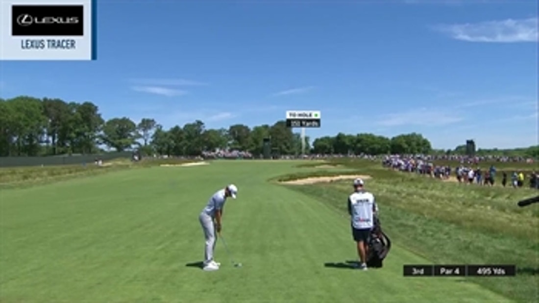 Check out Peter Uihlein's approach shot on the 3rd hole during round 3 of the 118th U.S. Open