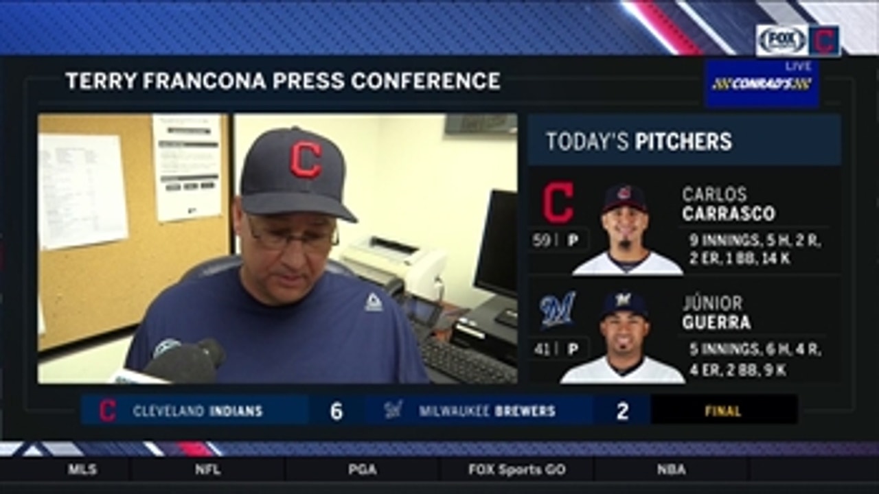 Terry Francona on Carlos Carrasco's complete game beauty: 'We needed that'