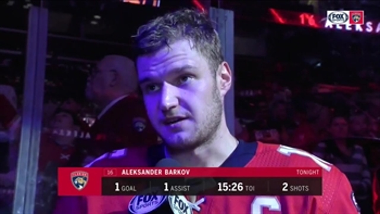 Aleksander Barkov on playing a balanced 60 minutes after the 5-1 win over San Jose
