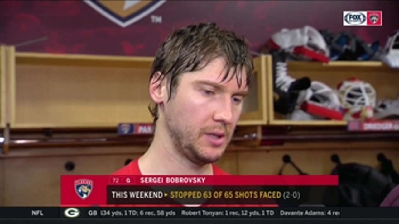 Sergei Bobrovsky recaps win over San Jose after being named the No.1 star of the game