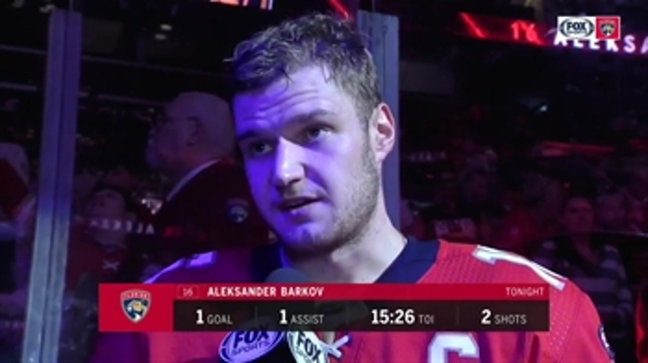Aleksander Barkov on playing a balanced 60 minutes after the 5-1 win over San Jose