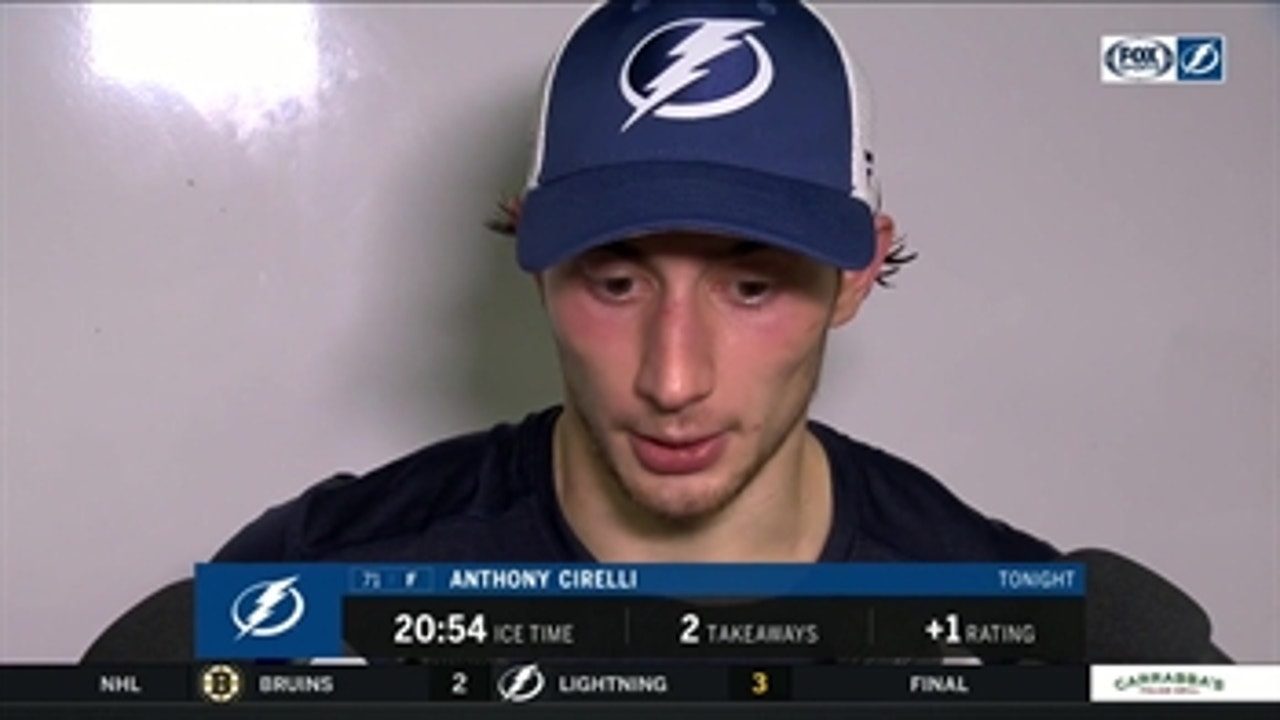 Anthony Cirelli liked how hard Lightning played against Bruins