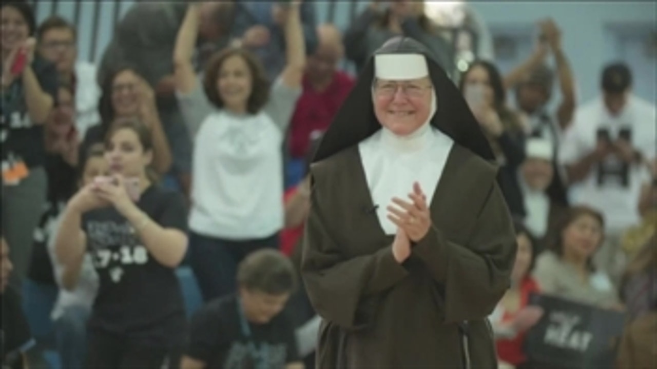 Miami Heat surprise 'chainsaw nun' at pep rally