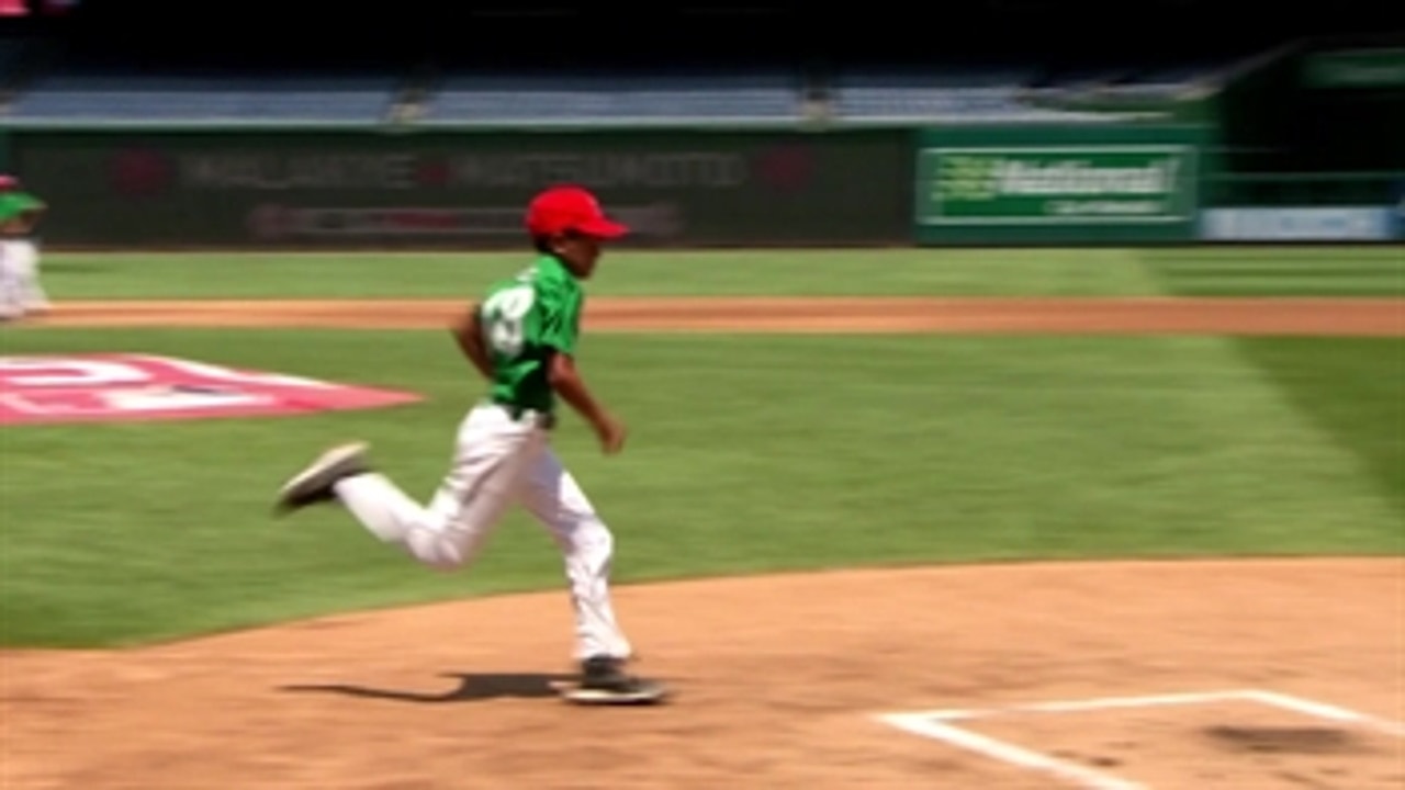 Malakye Matsumoto represented the Angels with style in the Pitch, Hit, Run competition