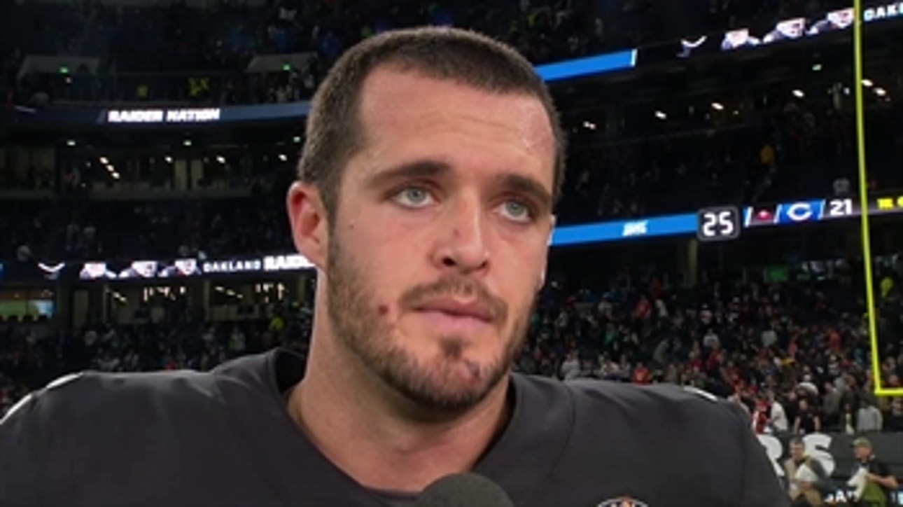 Derek Carr on the Raiders' 24-21 win against the Bears: 'Just getting into my prime'