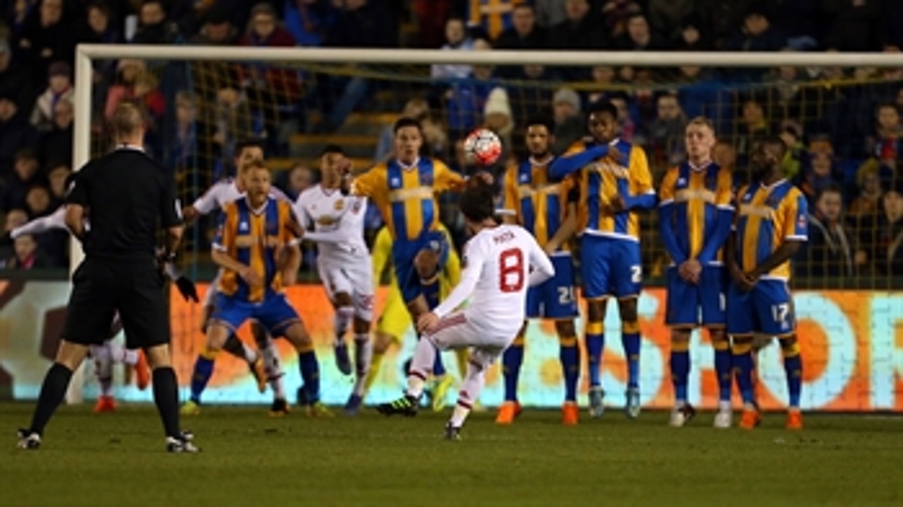 Mata doubles Manchesters United's lead against Shrewsbury ' 2015-16 FA Cup Highlights