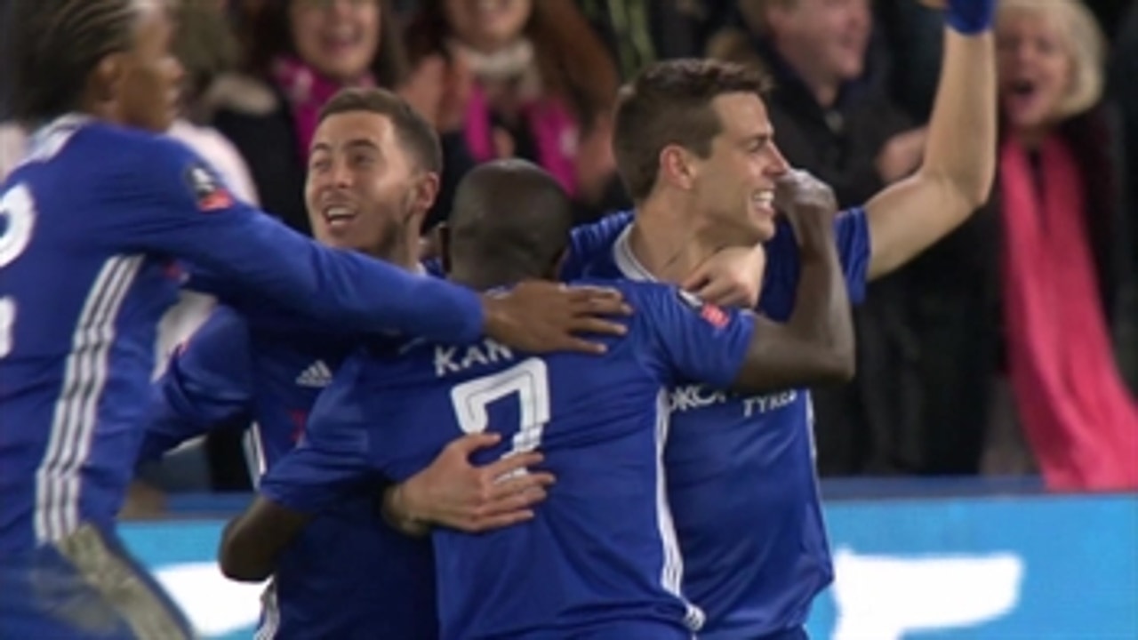 Kante's goal makes it 1-0 for Chelsea vs. Manchester United ' 2016-17 FA Cup Highlights