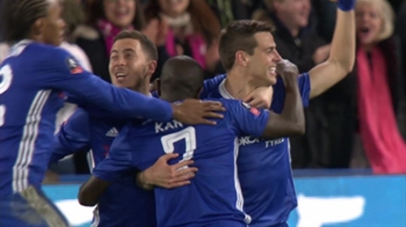 Kante's goal makes it 1-0 for Chelsea vs. Manchester United ' 2016-17 FA Cup Highlights