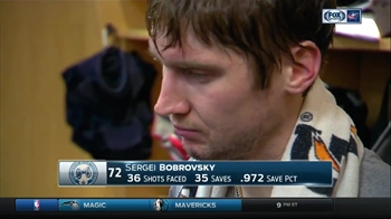 Sergei Bobrovsky contemplates taking the goal post out to dinner