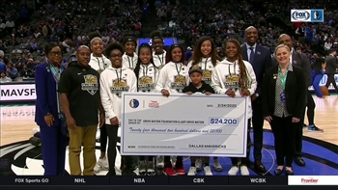 Jet and His Basketball Team Honored at Halftime By Mavs Foundation