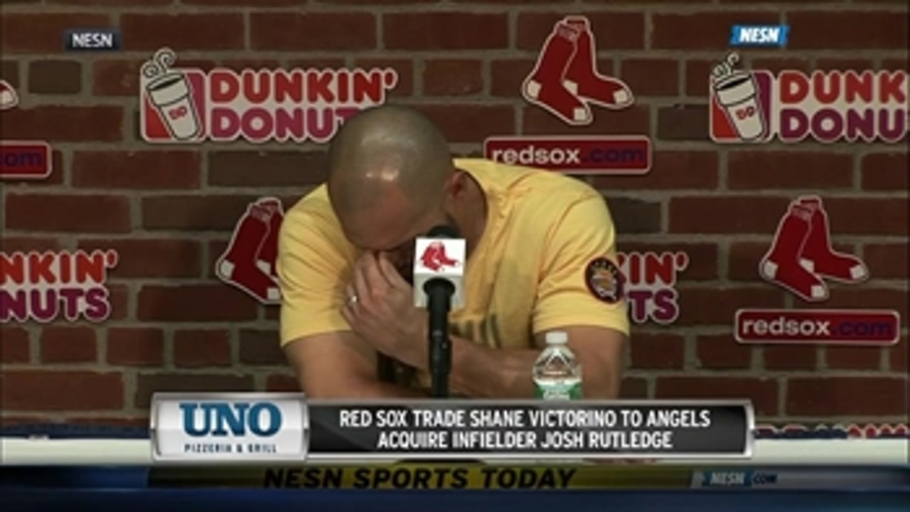 Shane Victorino gets emotional discussing his trade from Red Sox to Angels