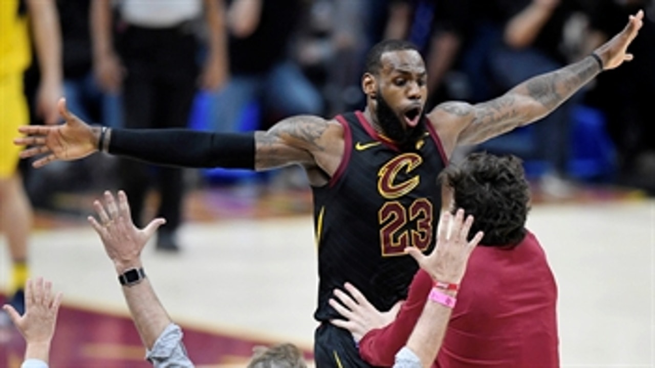 Colin Cowherd reacts after Lebron James hit the  game-winning shot against the Pacers last night
