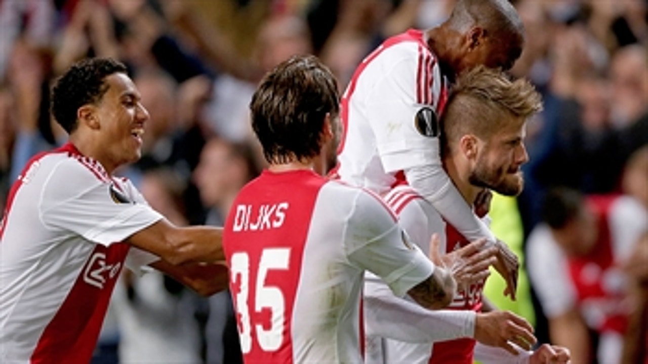 Schone curls in a free kick for Ajax - 2015-16 UEFA Europa League Highlights