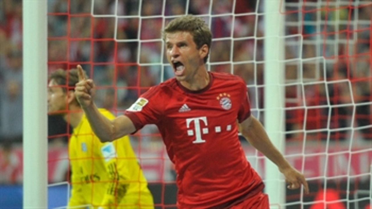 Muller super goal extends Bayern Munich's lead agasint Hamburg - 2015-16 Bundesliga Highlights