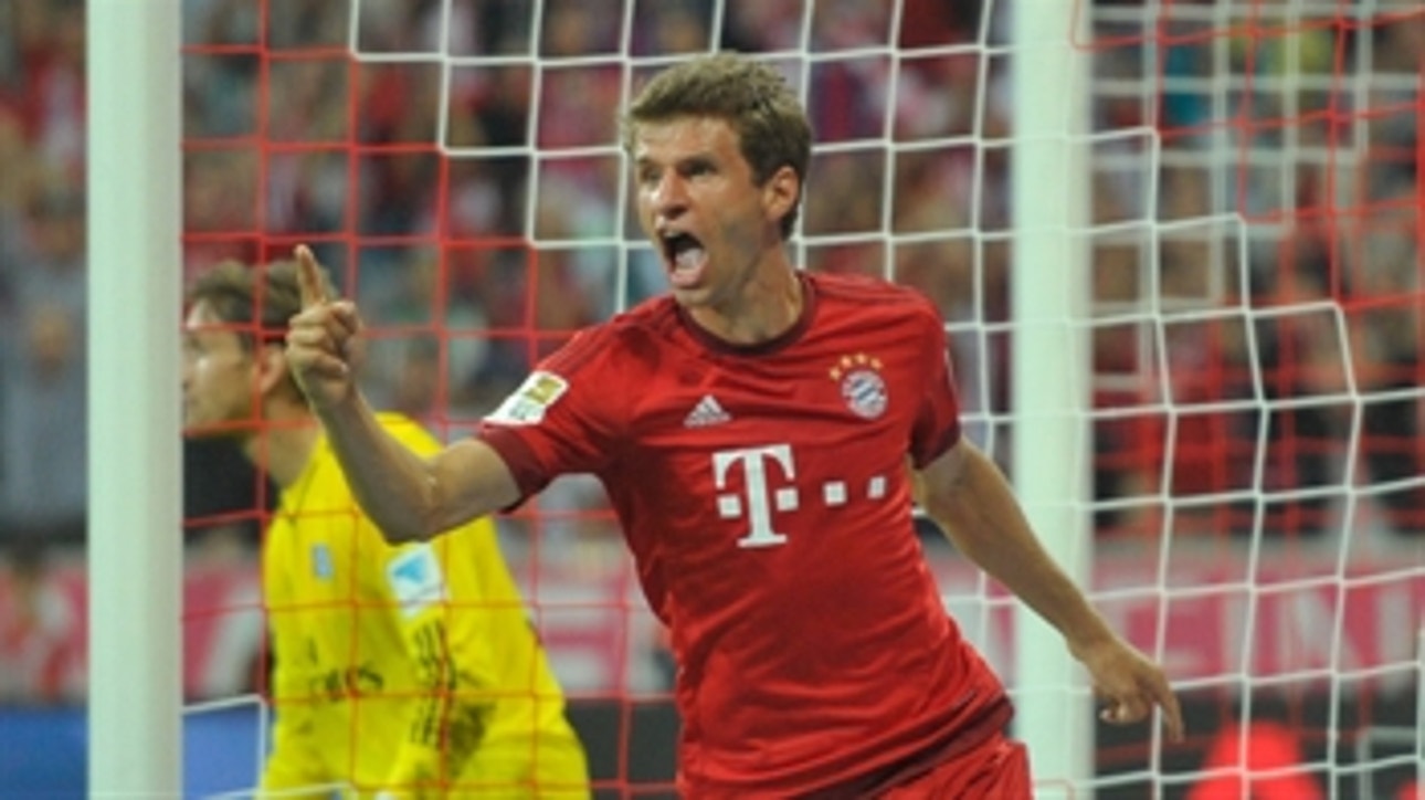 Muller super goal extends Bayern Munich's lead agasint Hamburg - 2015-16 Bundesliga Highlights