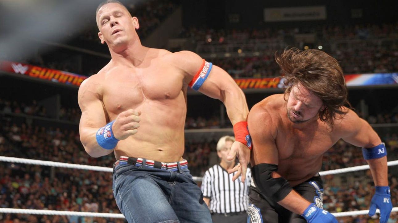 AJ Styles makes statement, takes down John Cena ' 2016 SUMMER SLAM