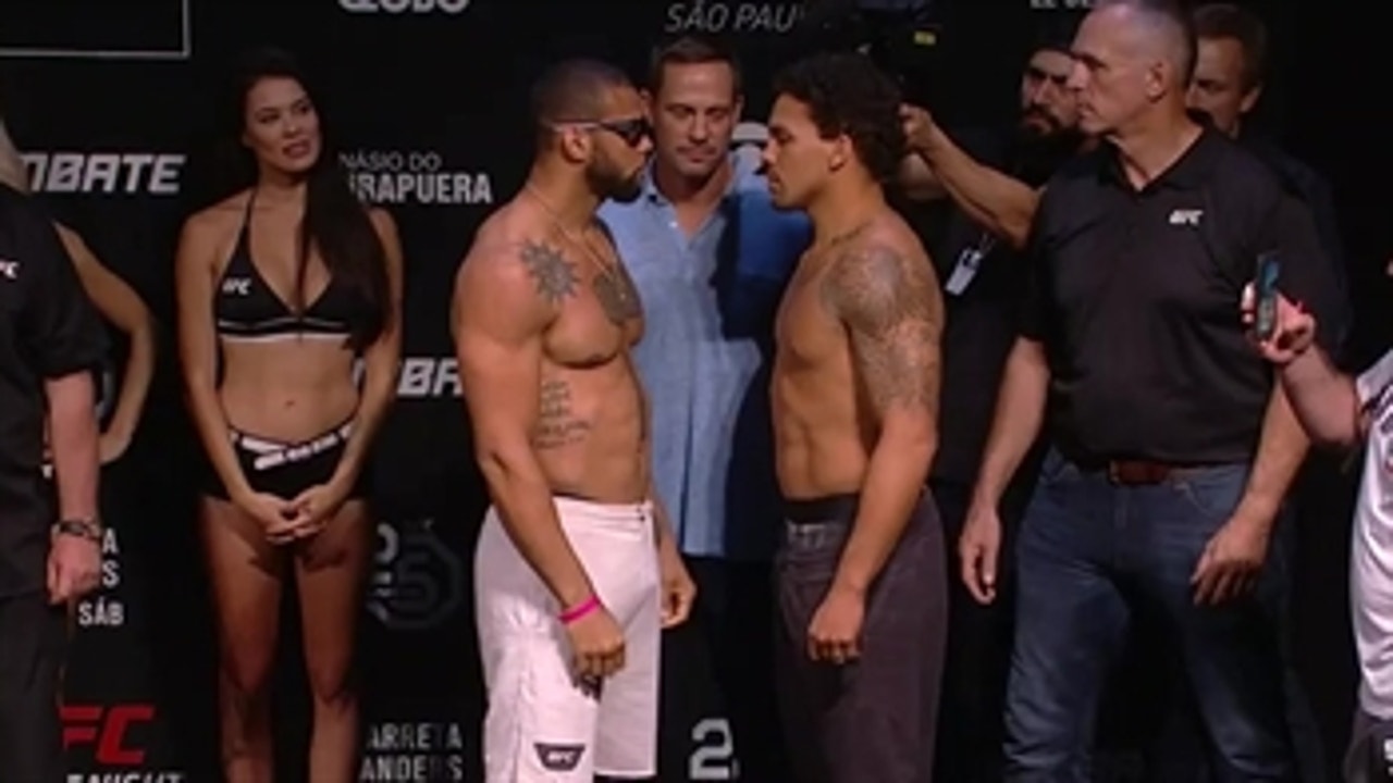 Eryk Anders vs Thiago Santos face off ' WEIGH-INS ' UFC FIGHT NIGHT