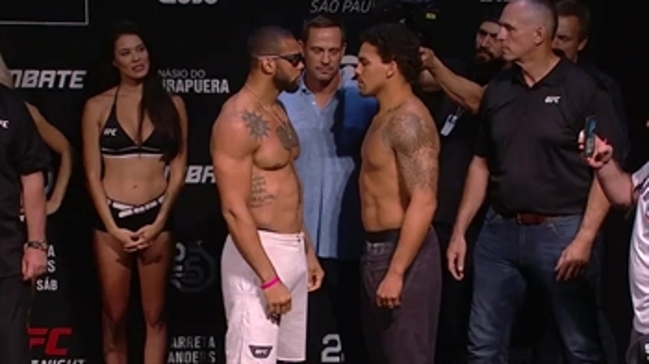 Eryk Anders vs Thiago Santos face off ' WEIGH-INS ' UFC FIGHT NIGHT