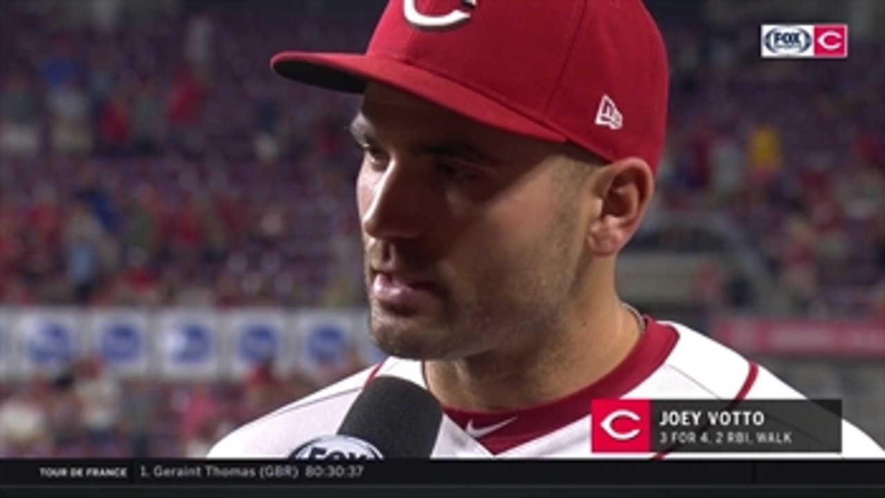 Joey Votto is excited about the improvement of the Reds infield defense