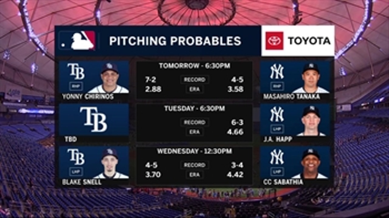 Rays battle with Yankees for first place in AL East