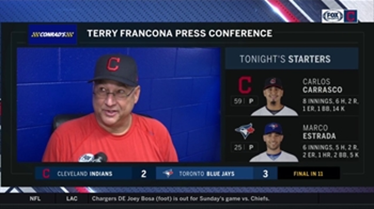 Terry Francona: Carlos Carrasco pitched well, got Tribe deep in game